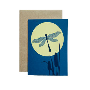 Dragonfly eco greeting card with recycled Botany envelope