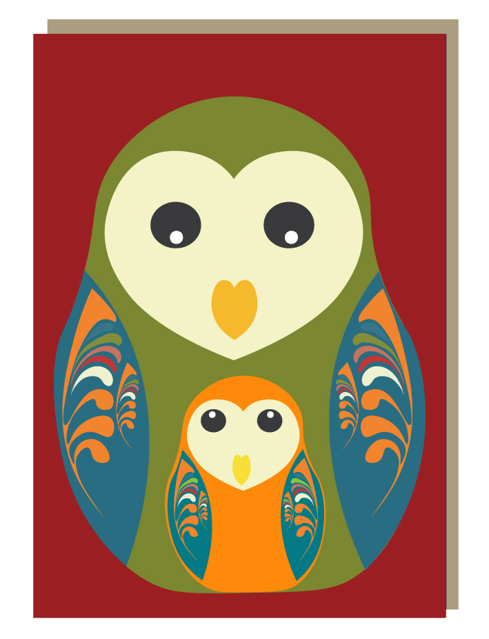 Mother owl greeting card
