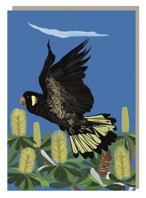 Black cockatoo fly