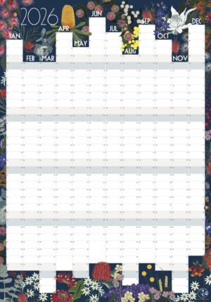 wildflower wall planner 2026