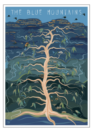 Blue Mountains Tree eco Postcard