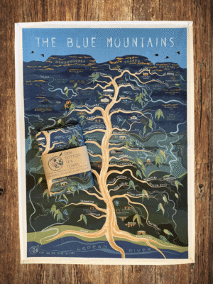 Blue Mountains Tree tea towel