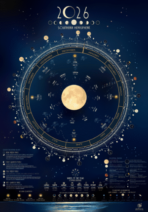 Cosmic Lunar Calendar 2026 circular chart
