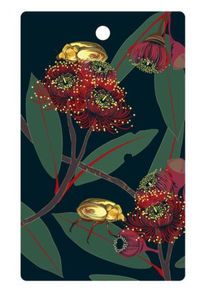 Beetle Blossom Eco Gift Tag with Christmas Beetles and red gum blossoms