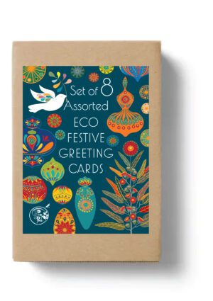 Festive Wishes Set of 8 Eco Christmas Cards