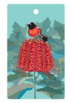 Scarlet Robin Eco Gift Tag with Banksia coccinea