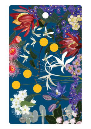 Wildflower Bloom Eco Gift Tag featuring Australian native flora including billy buttons, native clematis, lemon myrtle, wax flowers, gum blossoms