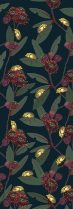 Beetle Blossom modal vegan silk scarf King Christmas beetle Anoplognathus viridiaeneus