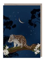 Tiger quoll or spotted-tail quoll eco greeting card with kraft envelope