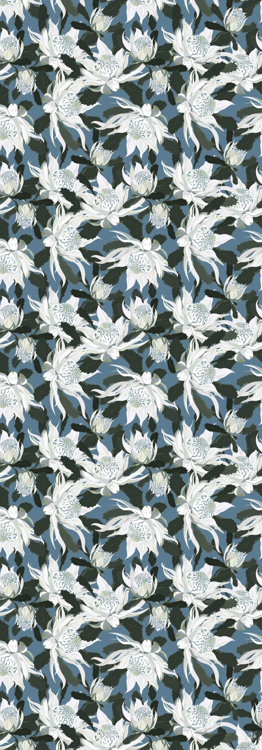 White Waratah modal vegan silk scarf